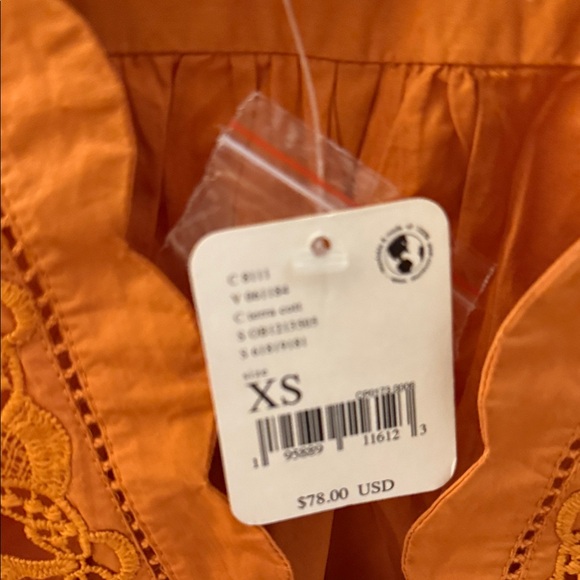 Free People Tangerine Eyelet Blouse - Picture 2 of 4